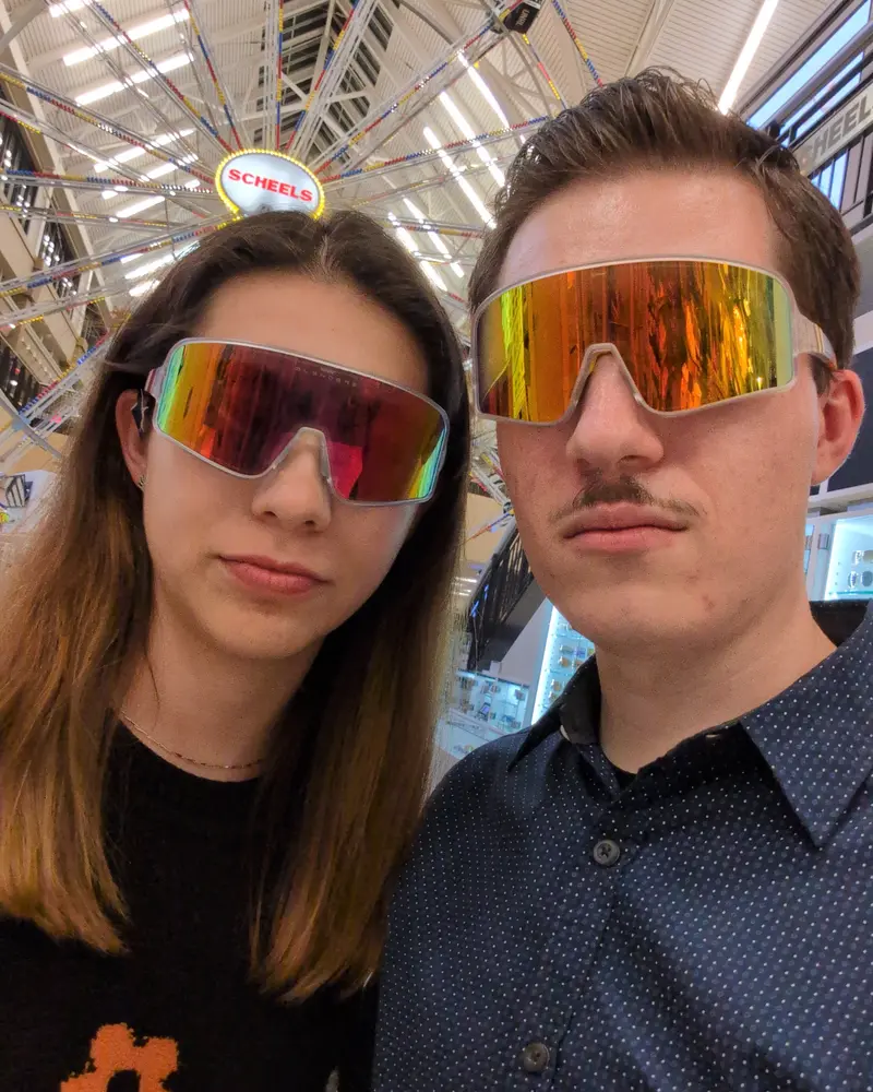 Candid photo of Jackie and Dylan