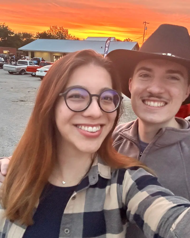 Candid photo of Jackie and Dylan